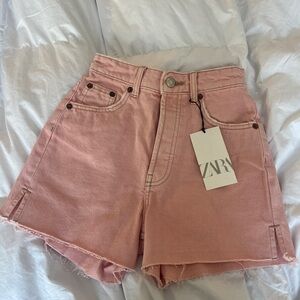 NWT Zara Blush Pink Jean Shorts